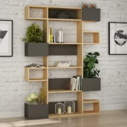 Boekenplank Woody Fashion | 120 X 171 X 20 Cm | Oak Anthracite-design