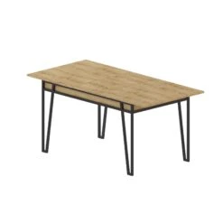 Woody Fashion Eettafel | 18mm Melamine | Metalen Poten | 132cm X 76cm X 80cm | Eik -Emob 855DTE4604 20 204 a383