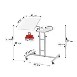 Laptoptafel Sapphire | 45,5 X 67 X 87 Cm | Metalen Frame | Kleur: Wit -Emob 863SPH2817 20 2013 9de1