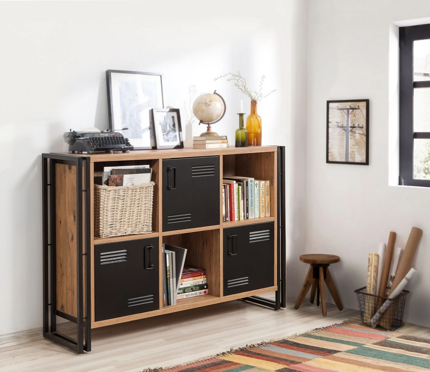 Boekenplank Sapphire | 100% Melamine | Metalen Frame | Atlantic Pine 1 Boekenplank Sapphire | 100% Melamine | Metalen Frame | Atlantic Pine