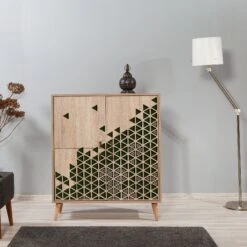 Multifunctionele Kast Vella | 100% Melamine | Haagbeukenhouten Poten | Metalen En Touwgrepen | Sonoma Eik -Emob 863SPH3944 20 202 e50f