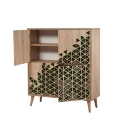 Multifunctionele Kast Vella | 100% Melamine | Haagbeukenhouten Poten | Metalen En Touwgrepen | Sonoma Eik -Emob 863SPH3944 20 206 3c74