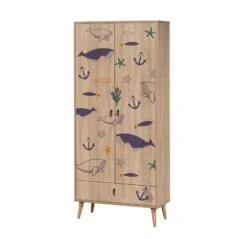 Vella Garderobekast Met Planken | Multicolor | 100% Melamine | Houten Poten 6 Vella Garderobekast Met Planken | Multicolor | 100% Melamine | Houten Poten -Emob 863SPH4254 20 202 8f05