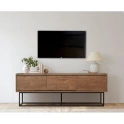 TV-meubel Sapphire | 100% Melamine | Metalen Frame | Walnoot Zwart