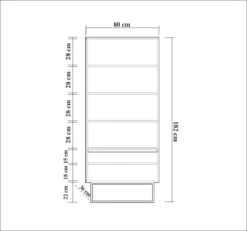 Boekenplank Sapphire | 100% Melamine Gecoat | Metalen Poten | Walnoot Zwart -Emob 863SPH5109 20 207 f810