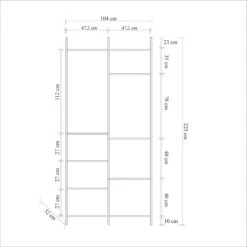 Saffier Melamine Kledingkast 104cm | Atlantic Pine -Emob 863SPH5409 20 209 833e