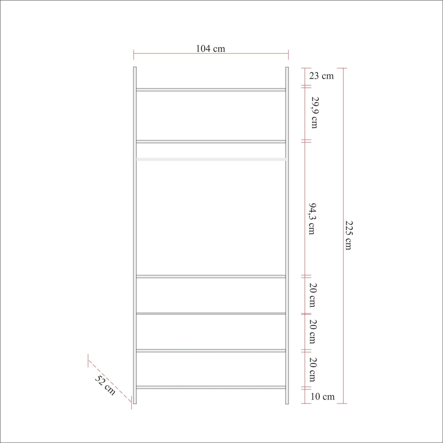 Garderobekast Saffier | 18 Mm Dik | Metalen Poten | Atlantisch Grenen 3 Garderobekast Saffier | 18 Mm Dik | Metalen Poten | Atlantisch Grenen - Afbeelding 3