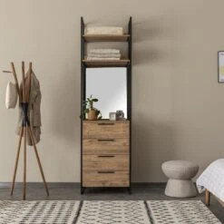 Garderobekast Saffier | Melamine Coating | Metalen Poten | Atlantisch Grenen -Emob 863SPH5463 20 203 b8fb