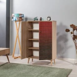 Vella Multifunctionele Kast | 100% Gemelamineerd | Haagbeuken Poten | Metalen En Touw Handgrepen | Sonoma Eik -Emob 869VEL3973 20 203 5006