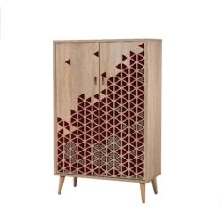 Multifunctionele Kast Vella | 100% Melamine | 18 Mm Dik | Poten Van Haagbeuk | Metalen En Touwgrepen | Sonoma Eik -Emob 869VEL3975 20 205 580b