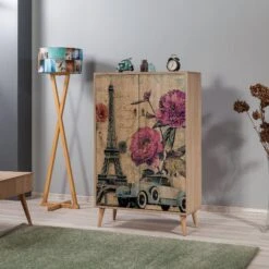 Multifunctionele Kast Vella | 100% Melamine | 18 Mm Dik | Haagbeuken Poten | Metalen En Touwgrepen | Sonoma Eik