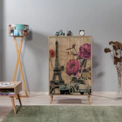 Multifunctionele Kast Vella | 100% Melamine | 18 Mm Dik | Haagbeuken Poten | Metalen En Touwgrepen | Sonoma Eik -Emob 869VEL3982 20 202 0682