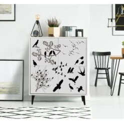 Vella Multifunctionele Kast | 18mm Melamine | 95x111x36cm | Wit Zwart -Emob 869VEL3988 20 202 c2c1