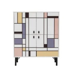 Multifunctionele Kast Vella | 18mm MELAMINE | Metalen Poten | UV-coating -Emob 869VEL4525 20 205 be60