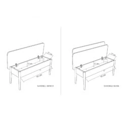 Bank Vella | 110 X 46 X 85 Cm | Linnen | Wit-Antraciet -Emob 869VEL5151 20 205 7011