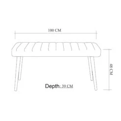 Vella Bank | 100% Linnen Stof | Houten Poten | Atlantic Pine Marineblauw -Emob 869VEL5190 20 203 e4d0