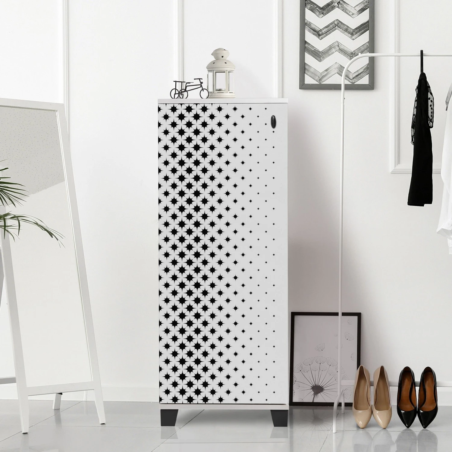 Vella Schoenenkast | 100% Melamine Gecoat | 18mm Dikte | Kunststof Poten | 50x127x38 Cm 6 Vella Schoenenkast | 100% Melamine Gecoat | 18mm Dikte | Kunststof Poten | 50x127x38 Cm - Afbeelding 6