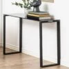 Sidetable Nicola 110cm - Grijs Getint Glas/zwart