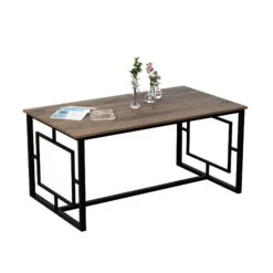 Elegante Walnoot Zwarte Eettafel | Multifunctioneel | 100% Melamine Gecoat | 18mm Dikte -Emob 875ZNA2903 20 202 40b0