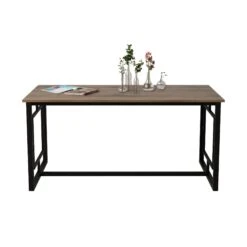 Elegante Walnoot Zwarte Eettafel | Multifunctioneel | 100% Melamine Gecoat | 18mm Dikte -Emob 875ZNA2903 20 203 f2c8