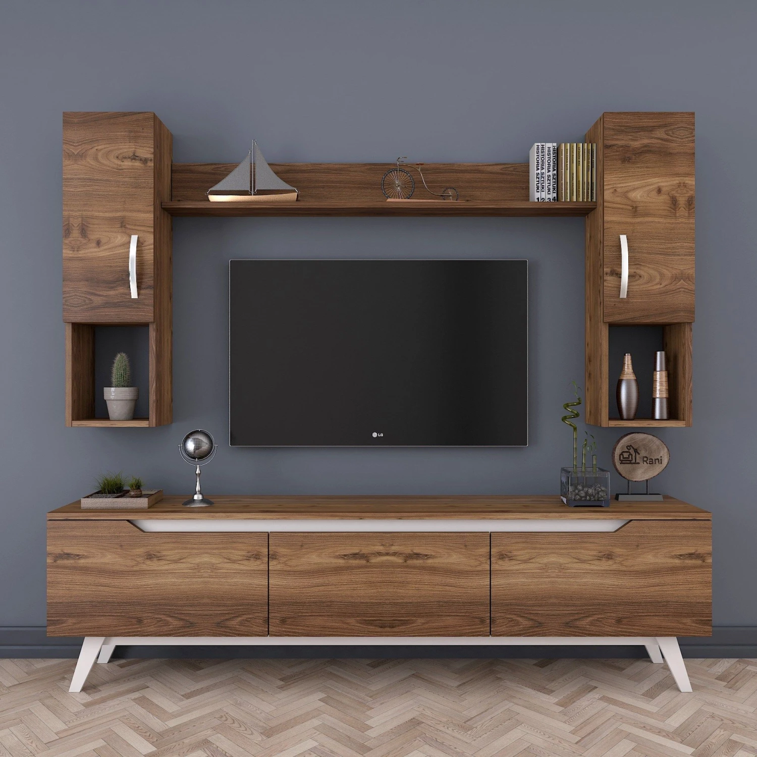 Tv-meubel Wren | 180 Cm Breedte | Wit Notenhout 10 Tv-meubel Wren | 180 Cm Breedte | Wit Notenhout - Afbeelding 10