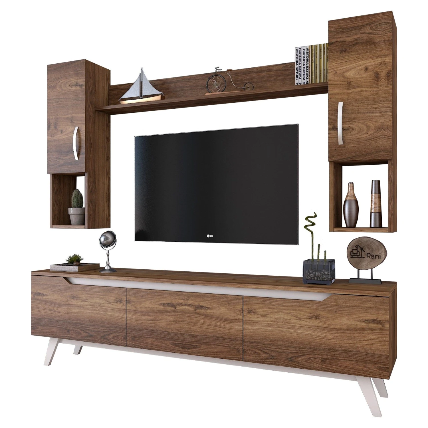 Tv-meubel Wren | 180 Cm Breedte | Wit Notenhout 5 Tv-meubel Wren | 180 Cm Breedte | Wit Notenhout - Afbeelding 5