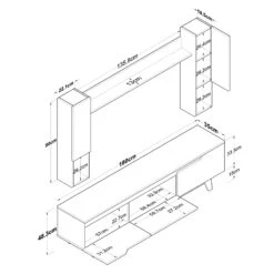 Tv-meubel Wren | 180 Cm Breedte | Wit Notenhout 13 Tv-meubel Wren | 180 Cm Breedte | Wit Notenhout -Emob 893RAN1210 20 209 6804