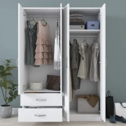 Locelso Garderobekast | 18mm Gemelamineerd | 120x170x43cm | Wit -Emob 893RAN1412 20 204 1e09