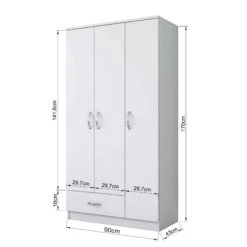 Stevige Witte Kledingkast Met Lade En Planken -Emob 893RAN1413 20 2011 d477