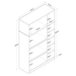 Locelso Garderobekast | 100% Gemelamineerd | Wit -Emob 893RAN1415 20 2013 230e