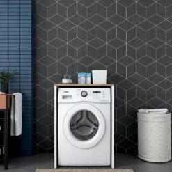 Wasmachinekast Locelso | 65 X 60 X 91,8 Cm | Walnut White -Emob 893RAN3303 20 202 53d8