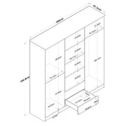 Locelso Walnoot Witte Kledingkast | 100% Gemelamineerd | 18mm Dikte -Emob 893RAN4549 20 207 c774