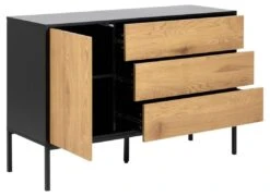 Dressoir Dover 120cm 1 Deur & 3 Lades - Zwart/wilde Eik -Emob 8F829001 370E 4432 8993 39C177F75A38 2ee7