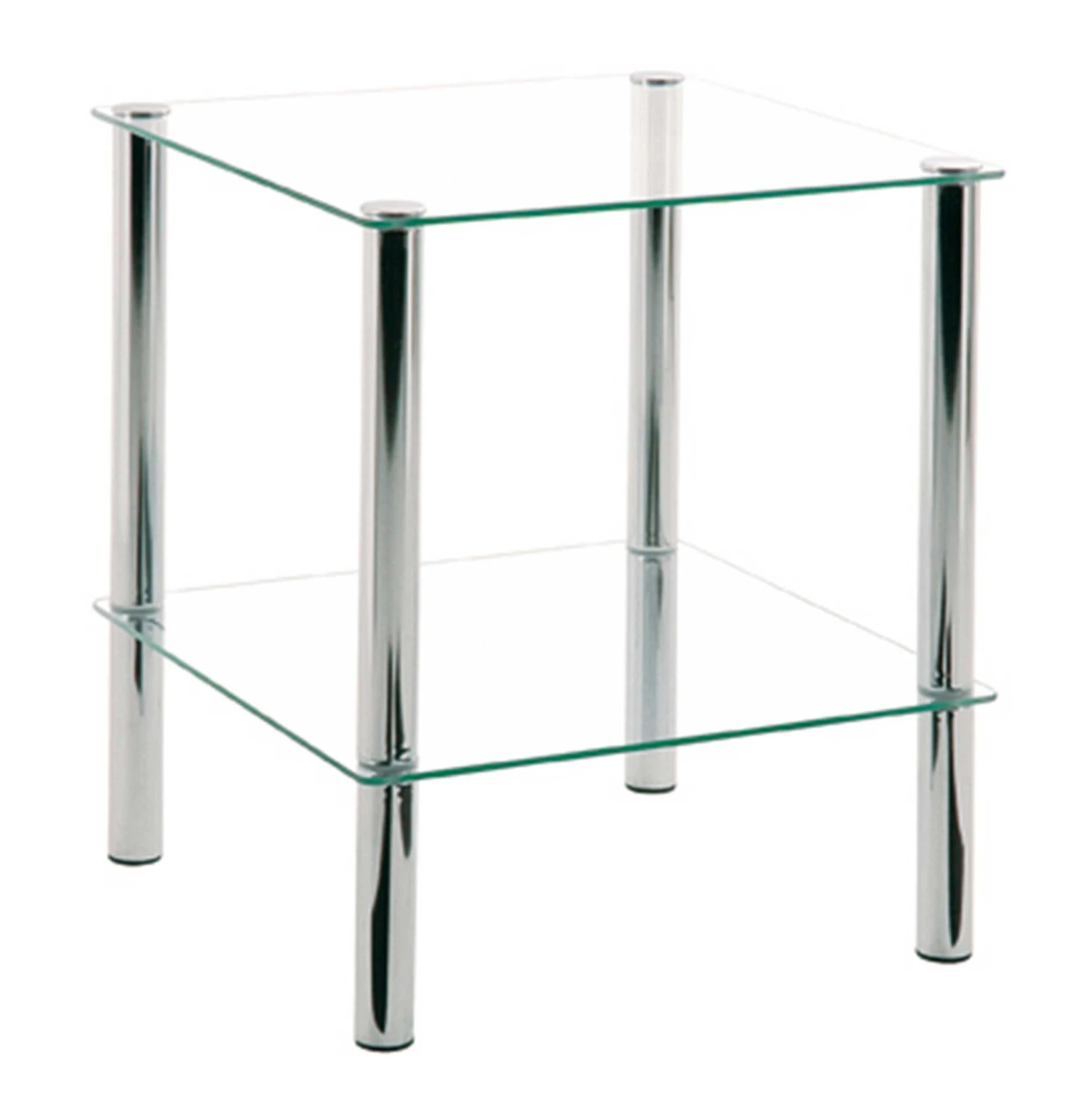 Bijzettafel Heiko 39x39cm - Glas/chroom 3 Bijzettafel Heiko 39x39cm - Glas/chroom - Afbeelding 3