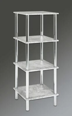 Rek Wilko 39cm, 4 Legplanken - Chroom/beton Decor -Emob 90440 Hintergrund 7898