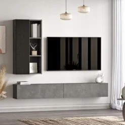 TV-meubel Yardley | 100% Melamine Gecoat | 18mm Dikte | Zilver Zwart 13 TV-meubel Yardley | 100% Melamine Gecoat | 18mm Dikte | Zilver Zwart -Emob 921YRD1120 20 202 431f