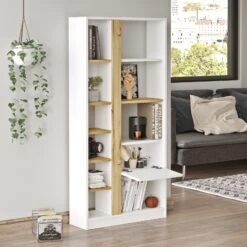 Boekenkast Yardley | 75,6 X 25 X 160 Cm | Wit -Emob 921YRD1141 20 204 4e2b