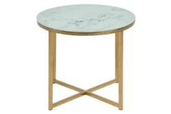 Ronde Bijzettafel Anika ø50cm - Wit Marmer/ Goud -Emob 93D014DB E681 4D02 A538 0C058D6FA14F 35f0