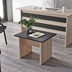 Locelso 100% Melamine Salontafel | 18mm Dikte | 60x46cm | Eiken Zwart