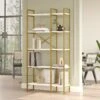 Locelso Boekenplank | 18mm Gemelamineerd | Metalen Frame | 87" Breedte | Wit Goud