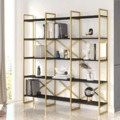 Locelso Boekenplank | 18mm | Metalen Frame | Zwart Goud