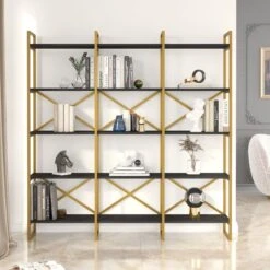 Locelso Boekenplank | 18mm | Metalen Frame | Zwart Goud -Emob 956LCS1428 20 202 1cac