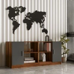 Locelso Multifunctionele Kast | 18mm, 139W | Antraciet Walnoot