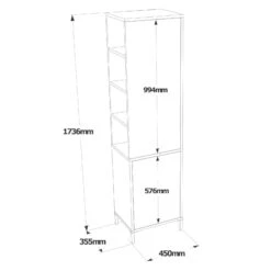 Locelso Multifunctionele Kast | 100% Melamine | Metalen Frame | 18mm Dik | 45x173 Wit -Emob 956LCS1579 20 205 97f5