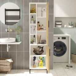 Locelso Multifunctionele Kast | Walnoot Wit | Metalen Frame -Emob 956LCS1582 20 204 1202