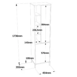 Locelso Multifunctionele Kast | Walnoot Wit | Metalen Frame -Emob 956LCS1582 20 205 4f90