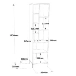 Locelso Multifunctionele Kast | Walnoot Wit | Metalen Frame -Emob 956LCS1582 20 207 c6ec