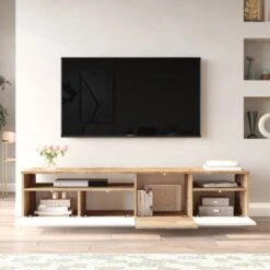 Tv -stand Atlantische Pine Wit -Emob 956LCS1606 20 204 7f93