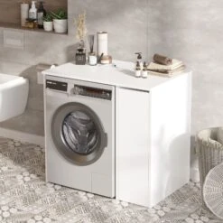 Badkamerkast Locelso | 100% Melamine | Metalen Frame | Wit