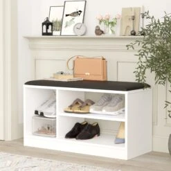 Erika Schoenenkast | 100% Melamine Gecoat | 18mm Dikte | PU Leer | Wit -Emob 956LCS3401 20 202 baf9